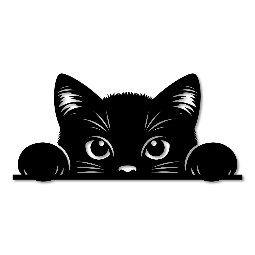Peeking Cat Wall Art - 30cm