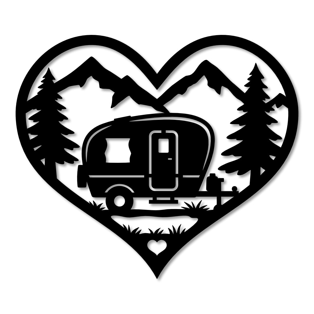 Caravan Heart Mountain Wall Art – 30cm
