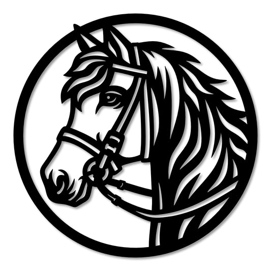 Round Horse Head Wall Art – 30cm