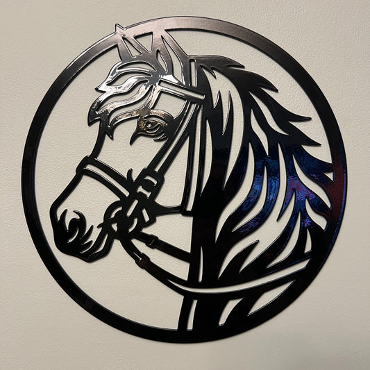 Round Horse Head Wall Art – 30cm